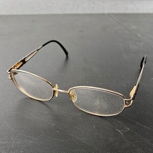 VTG Mens Gold Tone Oval Eyeglasses Metal Frame Reading Glasses Fashion Accessory
